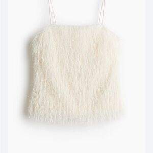 HM white fringe top